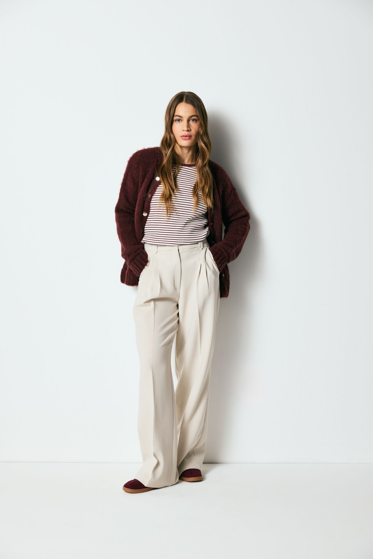 Bundfaltenhose Smith&Soul creme